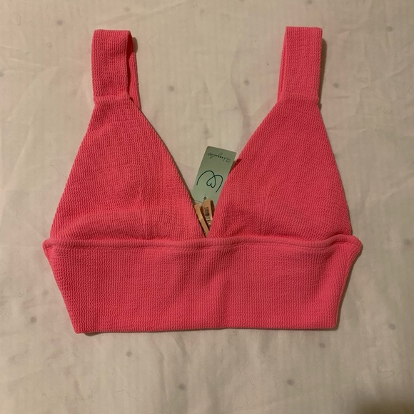Pink Ribbed Bralette - Picture 1 of 3